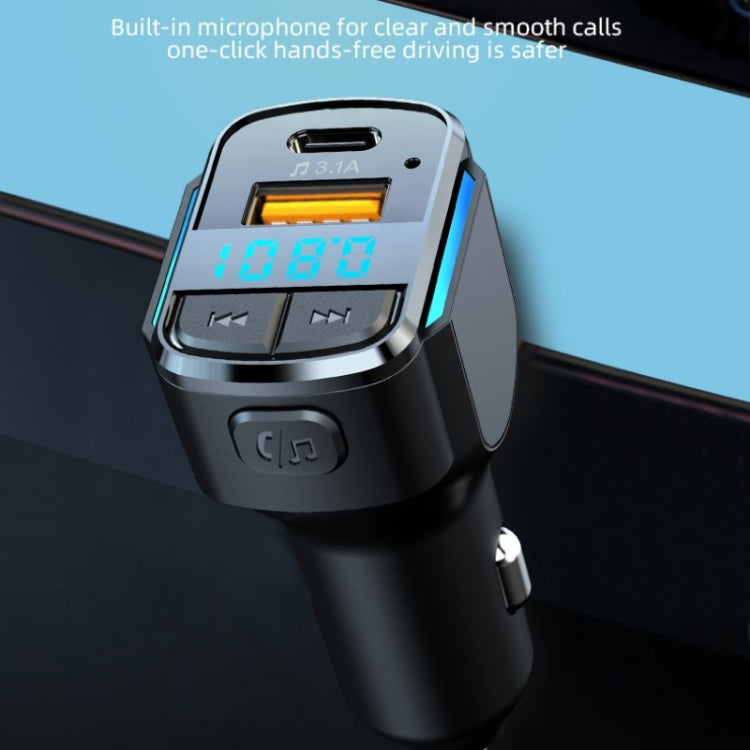 C34 Car Bluetooth 5.0 Charger FM Transmitter Cigarette lighter MP3 Music Player - Bluetooth Car Kits by buy2fix | Online Shopping UK | buy2fix