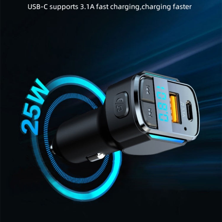 C34 Car Bluetooth 5.0 Charger FM Transmitter Cigarette lighter MP3 Music Player - Bluetooth Car Kits by buy2fix | Online Shopping UK | buy2fix