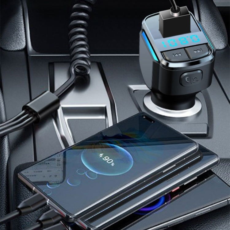 C34 Car Bluetooth 5.0 Charger FM Transmitter Cigarette lighter MP3 Music Player - Bluetooth Car Kits by buy2fix | Online Shopping UK | buy2fix