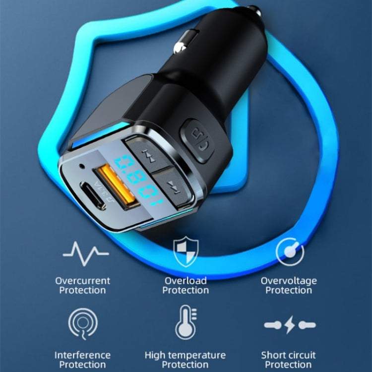 C34 Car Bluetooth 5.0 Charger FM Transmitter Cigarette lighter MP3 Music Player - Bluetooth Car Kits by buy2fix | Online Shopping UK | buy2fix