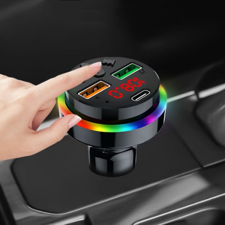 PDF15 FM Transmitter Bluetooth 5.0 Handsfree Car Kit Audio MP3 Player - Bluetooth Car Kits by buy2fix | Online Shopping UK | buy2fix