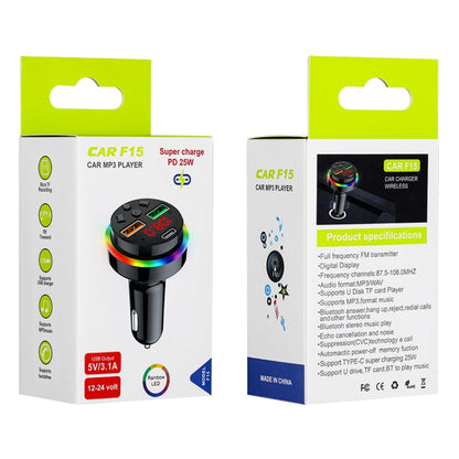 PDF15 FM Transmitter Bluetooth 5.0 Handsfree Car Kit Audio MP3 Player - Bluetooth Car Kits by buy2fix | Online Shopping UK | buy2fix