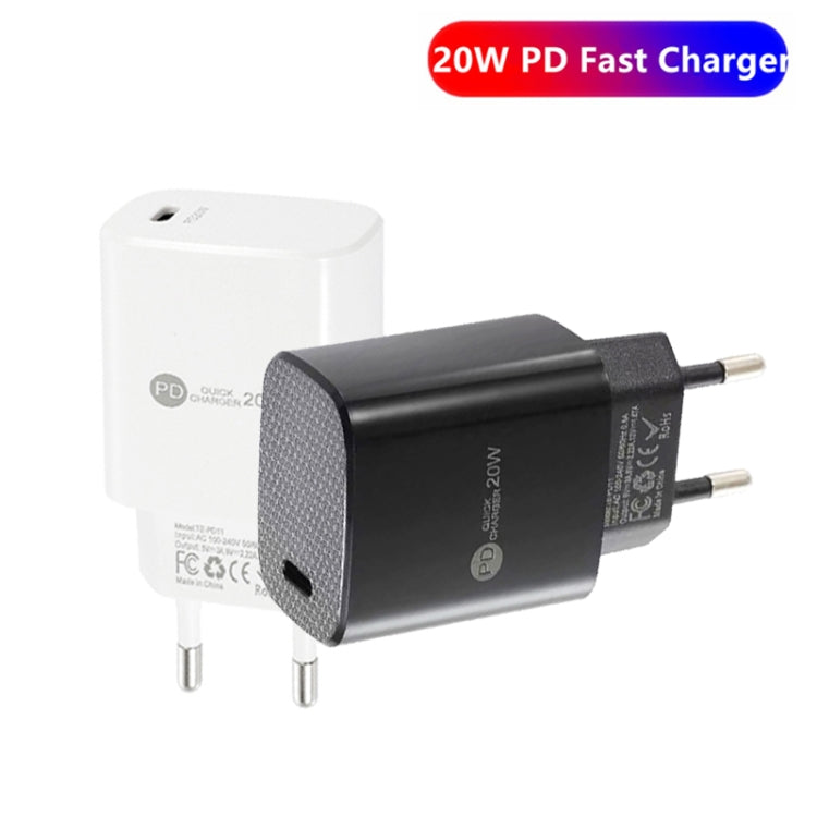 PD11 Mini Single Port PD3.0 USB-C / Type-C 20W Fast Charger for iPhone / iPad Series, EU Plug(White) by buy2fix