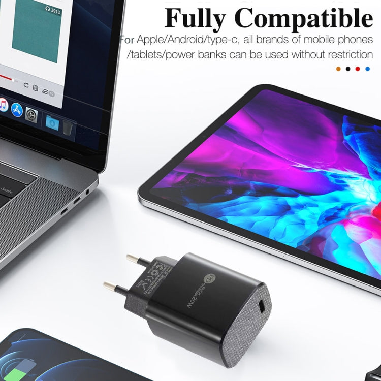 PD11 Mini Single Port PD3.0 USB-C / Type-C 20W Fast Charger for iPhone / iPad Series, EU Plug(White) by buy2fix