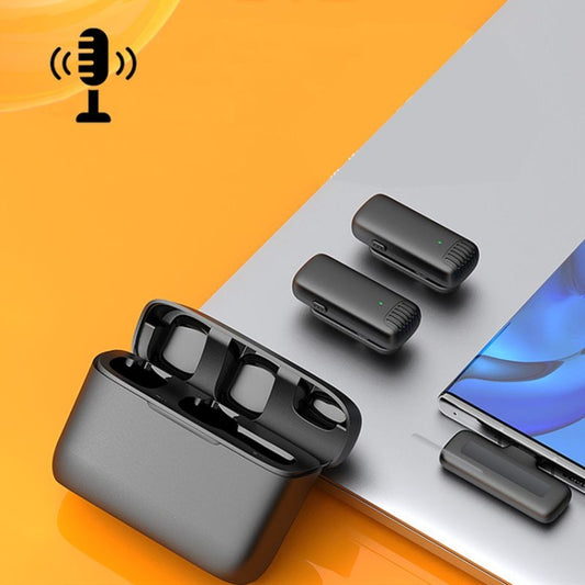 One by Two Wireless Lavalier Microphones with Charging Case, Port: 8 Pin - Microphone by buy2fix | Online Shopping UK | buy2fix