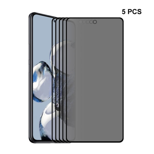 For Xiaomi 12T / 12T Pro 5pcs ENKAY 28 Degree Anti-peeping Tempered Glass Full Screen Film