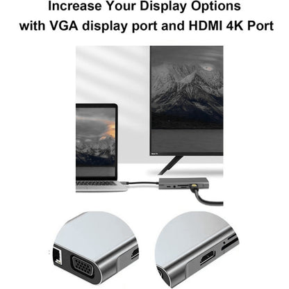 USB C HUB, USB C Adapter 11 in 1 Dongle with 4K HDMI, VGA, Type C PD, USB3.0, RJ45 Ethernet, SD/TF Card Reader, 3.5mm AUX, Docking Station Compatible with MacBook Pro/Air, Other Type C Laptops Devices - Adapter by buy2fix | Online Shopping UK | buy2fix