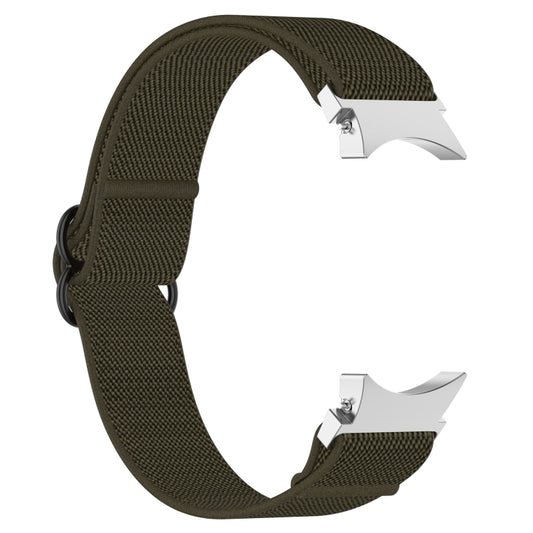 For Samsung Galaxy Watch 5 44mm Nylon Stretch Black Buckle Watch Band(Green) - Watch Bands by buy2fix | Online Shopping UK | buy2fix