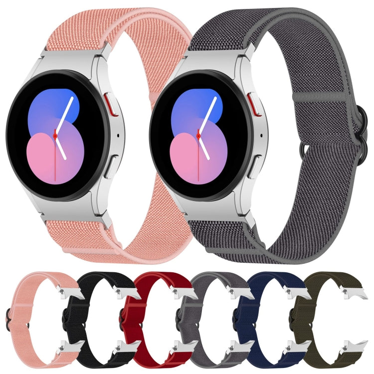 For Samsung Galaxy Watch 5 44mm Nylon Stretch Black Buckle Watch Band(Black) - Watch Bands by buy2fix | Online Shopping UK | buy2fix