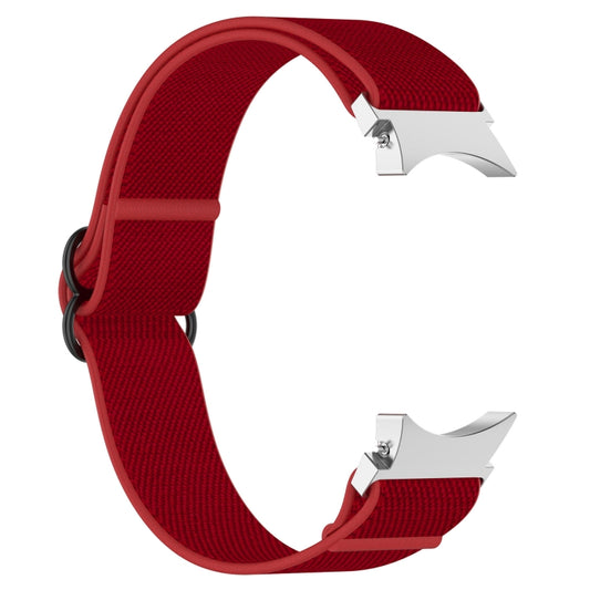 For Samsung Galaxy Watch 5 40mm Nylon Stretch Black Buckle Watch Band(Red) - Watch Bands by buy2fix | Online Shopping UK | buy2fix