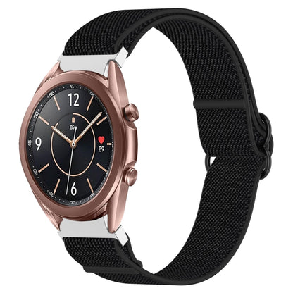 For Samsung Galaxy Watch 3 41mm Nylon Stretch Black Buckle Watch Band(Black) - Watch Bands by buy2fix | Online Shopping UK | buy2fix