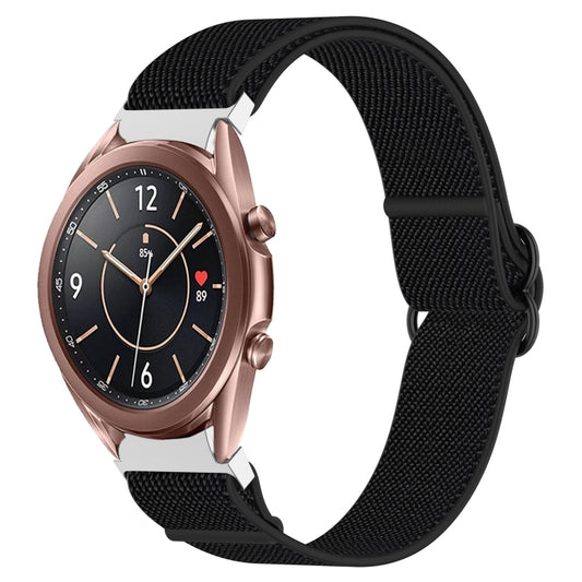 For Samsung Galaxy Watch 3 41mm Nylon Stretch Black Buckle Watch Band(Black) - Watch Bands by buy2fix | Online Shopping UK | buy2fix