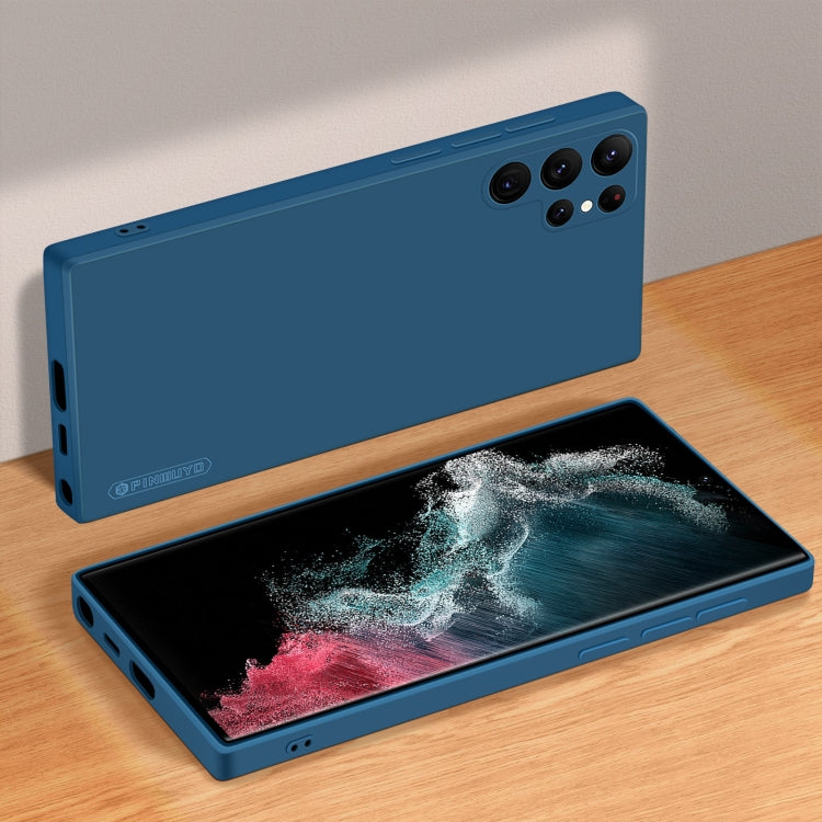For Samsung Galaxy S23 Ultra 5G PINWUYO Sense Series Liquid Silicone TPU Phone Case(Blue) - Galaxy S23 Ultra 5G Cases by PINWUYO | Online Shopping UK | buy2fix
