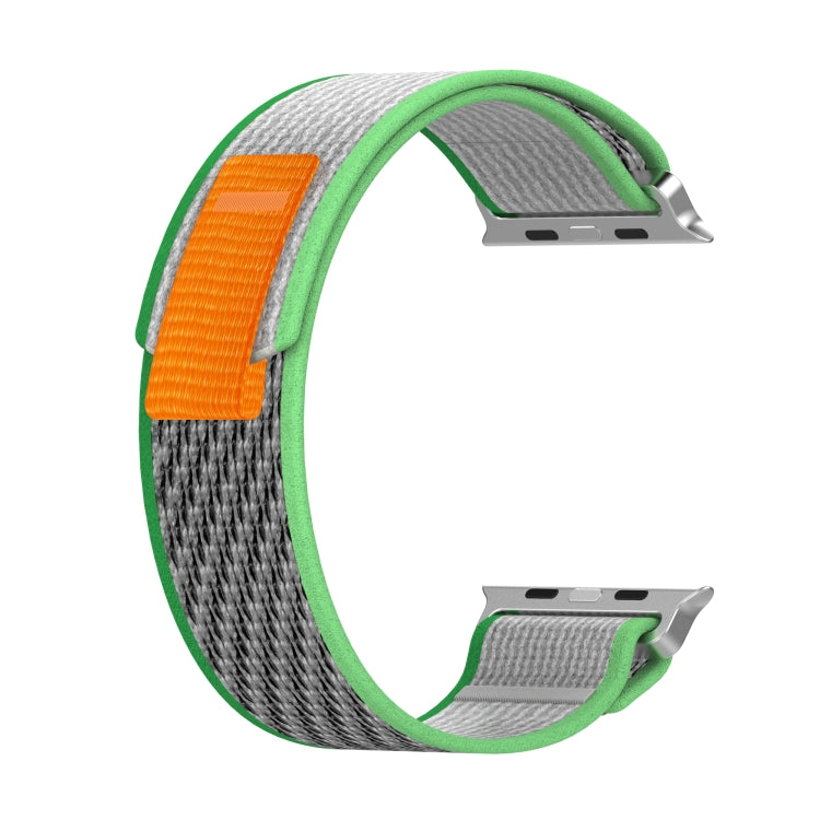 Double Color Nylon Hook and Loop Fastener Watch Band For Apple Watch Ultra 49mm(Green+Dark Green) by buy2fix