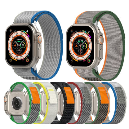Double Color Nylon Hook and Loop Fastener Watch Band For Apple Watch Ultra 49mm(Green+Dark Green) by buy2fix