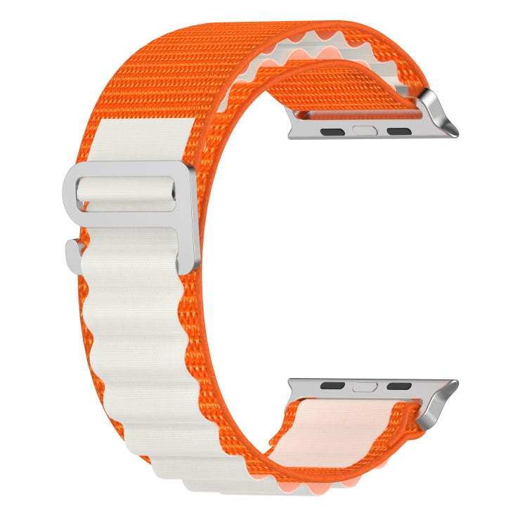 Double Color Nylon Watch Band For Apple Watch Ultra 49mm(Orange+Starlight) - Watch Bands by buy2fix | Online Shopping UK | buy2fix