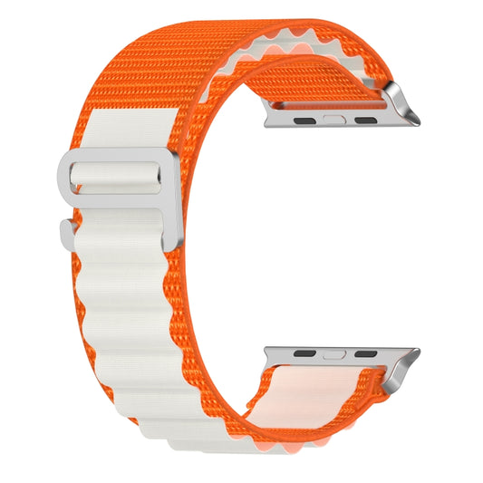 Double Color Nylon Watch Band For Apple Watch Ultra 49mm(Orange+Starlight) - Watch Bands by buy2fix | Online Shopping UK | buy2fix