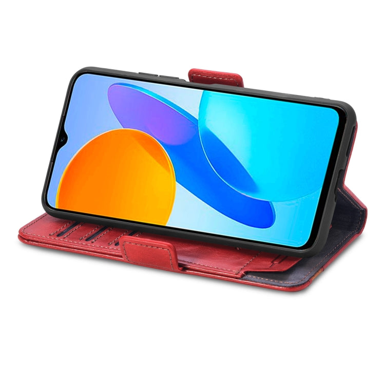 For Honor X8 5G CaseNeo Splicing Dual Magnetic Buckle Leather Phone Case(Red) by buy2fix