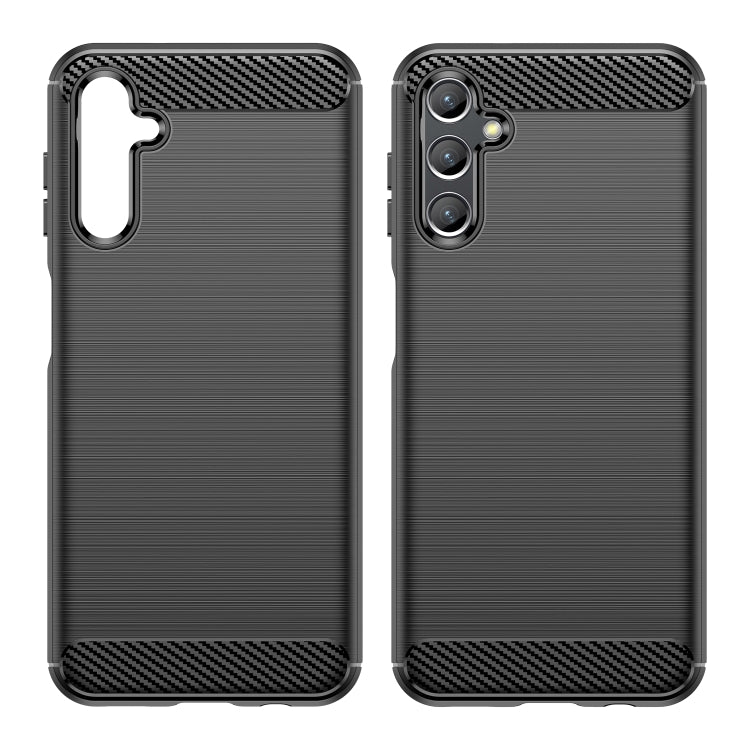 For Samsung Galaxy A14 4G Brushed Texture Carbon Fiber TPU Phone Case(Black) by buy2fix