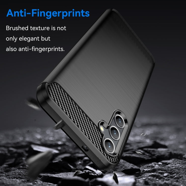 For Samsung Galaxy A14 4G Brushed Texture Carbon Fiber TPU Phone Case(Black) by buy2fix