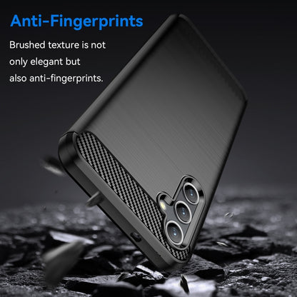 For Samsung Galaxy A14 4G Brushed Texture Carbon Fiber TPU Phone Case(Black) by buy2fix