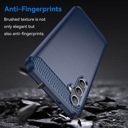 For Samsung Galaxy A14 4G Brushed Texture Carbon Fiber TPU Phone Case(Blue) by buy2fix
