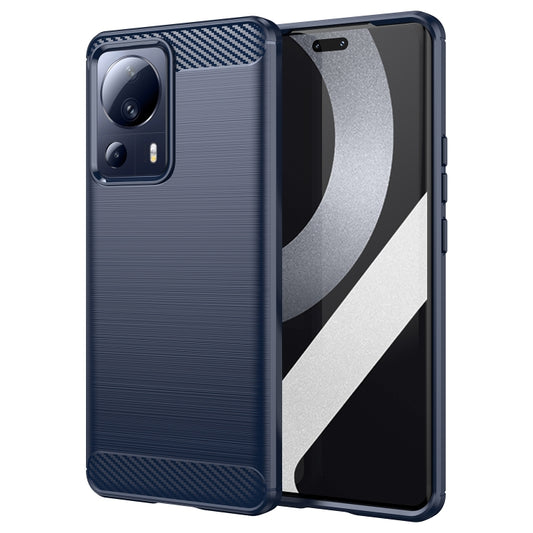 For Xiaomi 13 Lite Brushed Texture Carbon Fiber TPU Phone Case(Blue) - Xiaomi Cases by buy2fix | Online Shopping UK | buy2fix