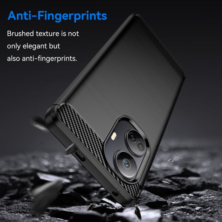 For Realme 10 Pro+ Brushed Texture Carbon Fiber TPU Phone Case(Black) by buy2fix
