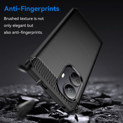 For Realme 10 Pro+ Brushed Texture Carbon Fiber TPU Phone Case(Black) by buy2fix