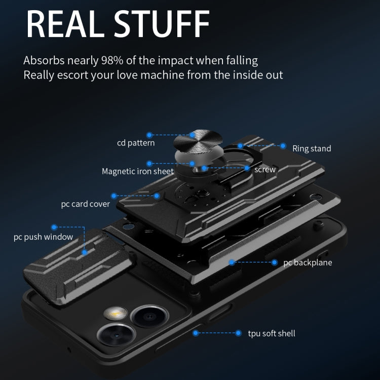 For Xiaomi Redmi Note 12 Pro 5G China Sliding Camshield Card Phone Case(Dark Green) by buy2fix