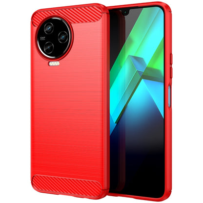 For Infinix Note 12 2023 Brushed Texture Carbon Fiber TPU Phone Case(Red) - Infinix Cases by buy2fix | Online Shopping UK | buy2fix