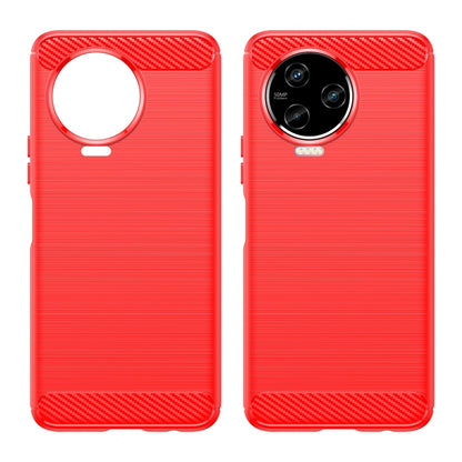For Infinix Note 12 2023 Brushed Texture Carbon Fiber TPU Phone Case(Red) - Infinix Cases by buy2fix | Online Shopping UK | buy2fix