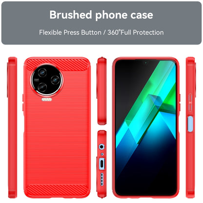 For Infinix Note 12 2023 Brushed Texture Carbon Fiber TPU Phone Case(Red) - Infinix Cases by buy2fix | Online Shopping UK | buy2fix