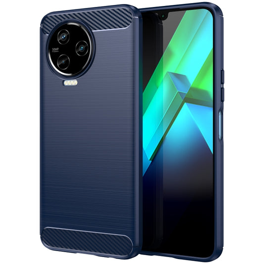 For Infinix Note 12 2023 Brushed Texture Carbon Fiber TPU Phone Case(Blue) - Infinix Cases by buy2fix | Online Shopping UK | buy2fix