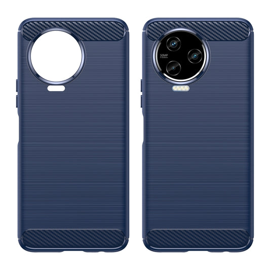 For Infinix Note 12 2023 Brushed Texture Carbon Fiber TPU Phone Case(Blue) - Infinix Cases by buy2fix | Online Shopping UK | buy2fix