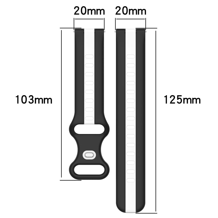 For Huawei Watch GT3 42mm 20mm Butterfly Buckle Two-Color Silicone Watch Band(Green+Black) by buy2fix