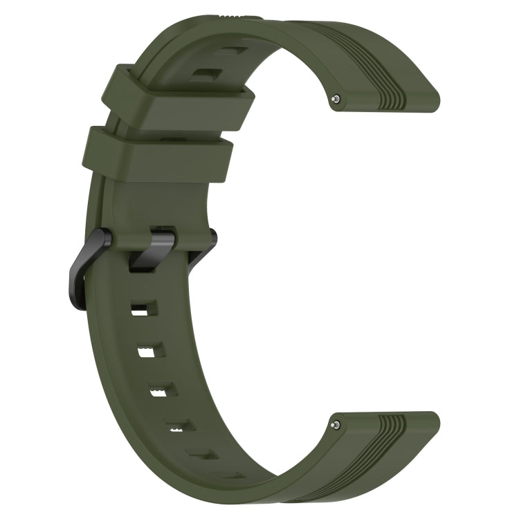 For Huawei Watch GT3 Pro 46mm 22mm Concave Striped Slicone Watch Band(Army Green) by buy2fix