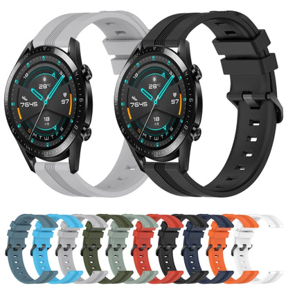 For Huawei Watch GT2 42mm 20mm Concave Striped Slicone Watch Band(Grey) by buy2fix