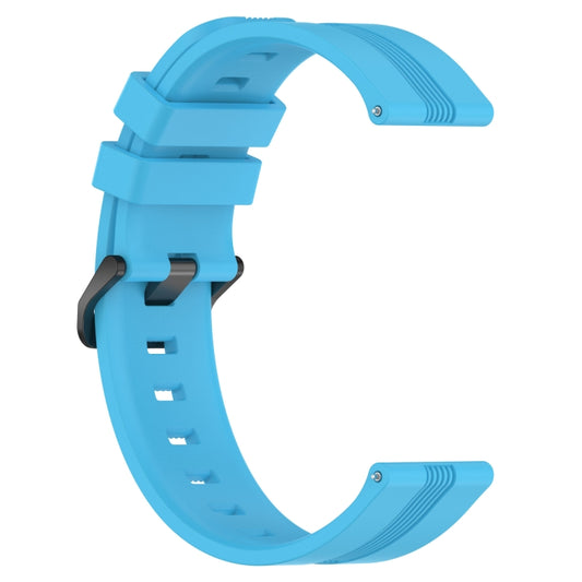 For Garmin Venu 2 Plus 20mm Concave Striped Slicone Watch Band(Sky Blue) - Watch Bands by buy2fix | Online Shopping UK | buy2fix