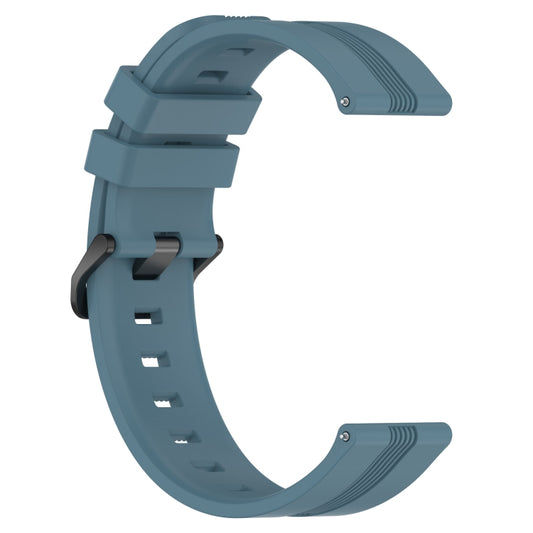 For Garmin Venu 20mm Concave Striped Slicone Watch Band(Rock Cyan) - Watch Bands by buy2fix | Online Shopping UK | buy2fix