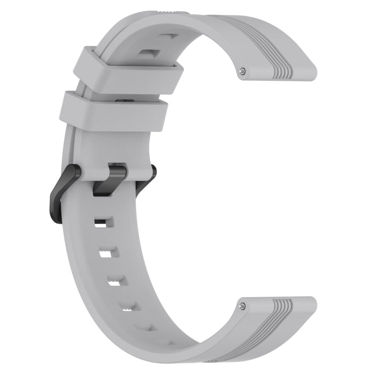 For Samsung Galaxy Watch Active 2 44mm 20mm Concave Striped Slicone Watch Band(Grey) - Watch Bands by buy2fix | Online Shopping UK | buy2fix