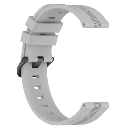 For Samsung Galaxy Watch Active 2 44mm 20mm Concave Striped Slicone Watch Band(Grey) - Watch Bands by buy2fix | Online Shopping UK | buy2fix