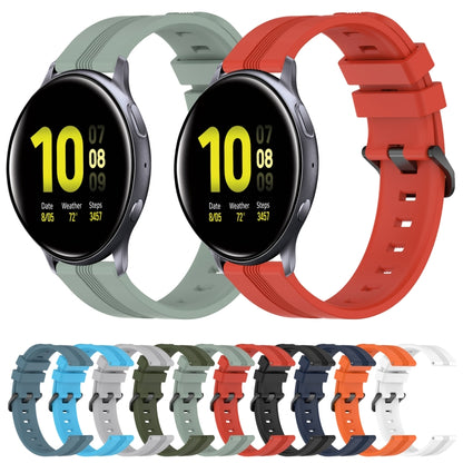 For Samsung Galaxy Watch Active 2 44mm 20mm Concave Striped Slicone Watch Band(Grey) - Watch Bands by buy2fix | Online Shopping UK | buy2fix