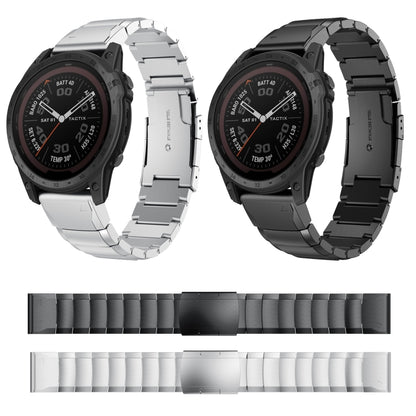 For Garmin Tactix 7 26mm Tortoise Shell Stainless Steel Watch Band(Black) - Watch Bands by buy2fix | Online Shopping UK | buy2fix