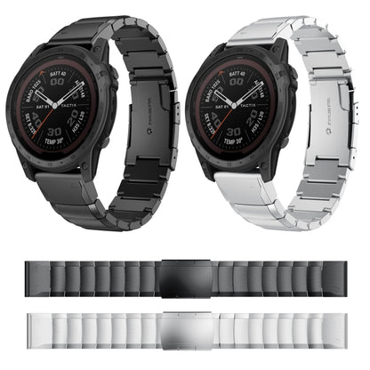For Garmin Tactix 7 Pro 26mm Tortoise Shell Stainless Steel Watch Band(Black) - Watch Bands by buy2fix | Online Shopping UK | buy2fix