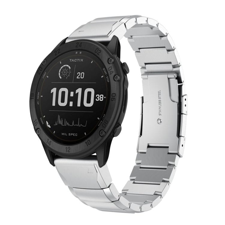 For Garmin Tactix Delta 26mm Tortoise Shell Stainless Steel Watch Band(Sliver) - Watch Bands by buy2fix | Online Shopping UK | buy2fix