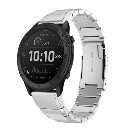 For Garmin Tactix Delta 26mm Tortoise Shell Stainless Steel Watch Band(Sliver) - Watch Bands by buy2fix | Online Shopping UK | buy2fix
