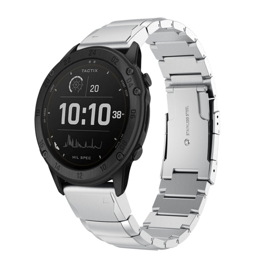 For Garmin Tactix Delta 26mm Tortoise Shell Stainless Steel Watch Band(Sliver) - Watch Bands by buy2fix | Online Shopping UK | buy2fix
