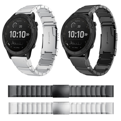 For Garmin Tactix Delta 26mm Tortoise Shell Stainless Steel Watch Band(Black) by buy2fix