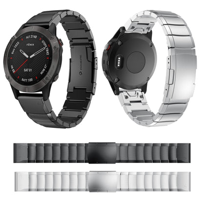 For Garmin Fenix 6X 26mm Tortoise Shell Stainless Steel Watch Band(Sliver) - Watch Bands by buy2fix | Online Shopping UK | buy2fix
